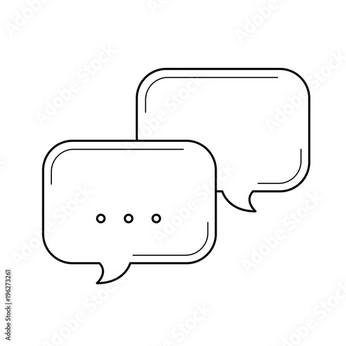 Chat bubbles vector line icon isolated on white background