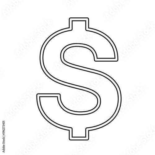 Dollar symbol line icon isolated on white background. Dollar sign Vector line icon of dollar sign for infographic, website or app.