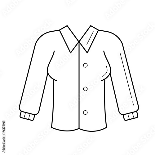 Blouse vector line icon isolated on white background. Woman blouse in official style line icon for infographic, website or app.