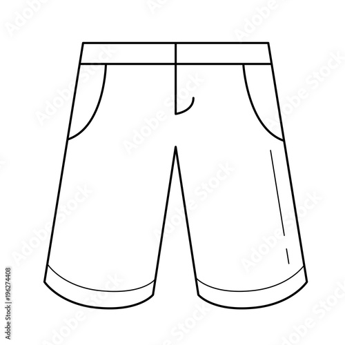 Bermuda shorts vector line icon isolated on white background. Casual knee-length shorts line icon for infographic, website or app.