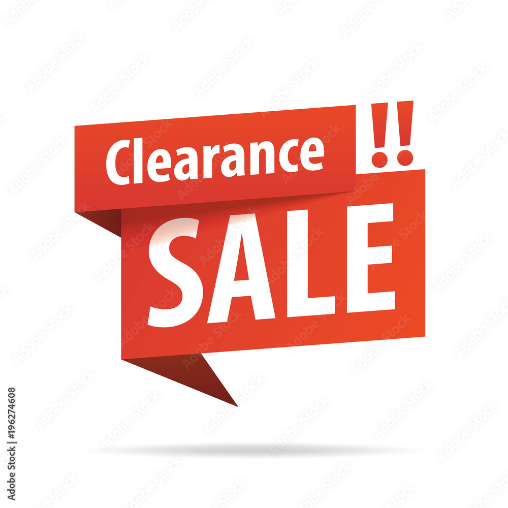 Clearance Sale Tag Banner vector heading design fashion style for banner or poster. Sale and Discounts Concept.