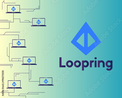 Loopring cryptocurrency network concept style background photo