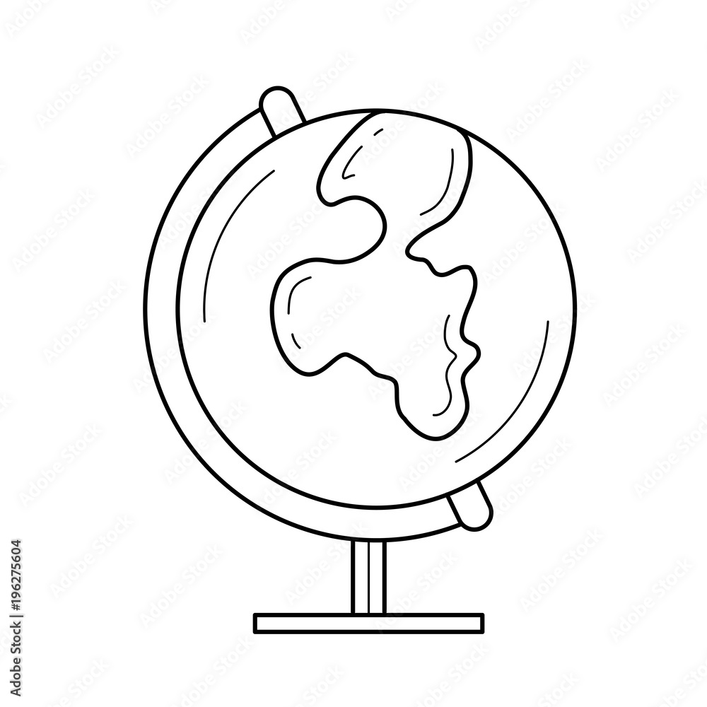World globe vector line icon isolated on white background World globe vector line icon isolated on white background