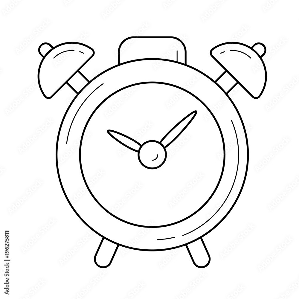 Alarm clock line icon isolated on white background Alarm clock line icon isolated on white background