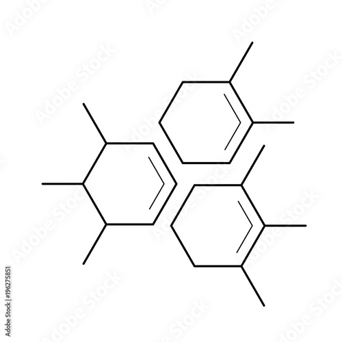 Molecule vector line icon isolated on white background