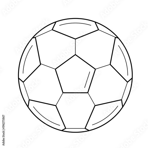 Soccer ball vector line icon isolated on white background. Sports equipment - football ball line icon for infographic  website or app.