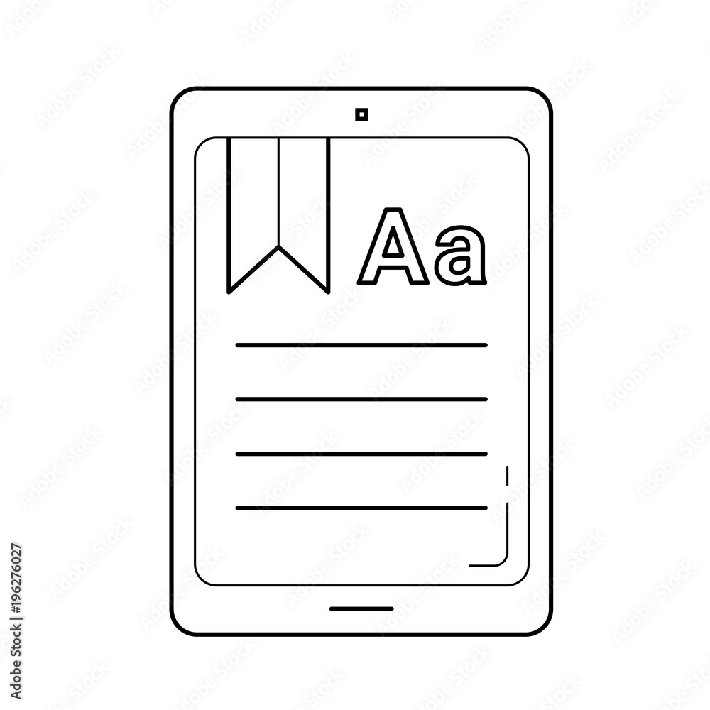 Ebook line icon isolated on white background Ebook line icon isolated on white background