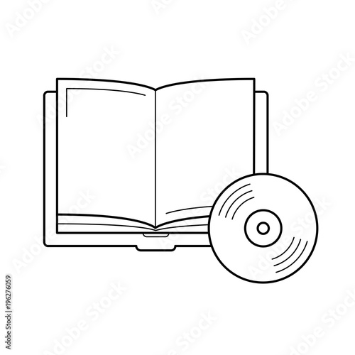 Audiobook vector line icon isolated on white background. Study materials - audiobook line icon for infographic, website or app.