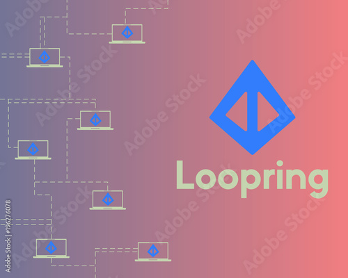 Loopring cryptocurrency virtual payment style background photo