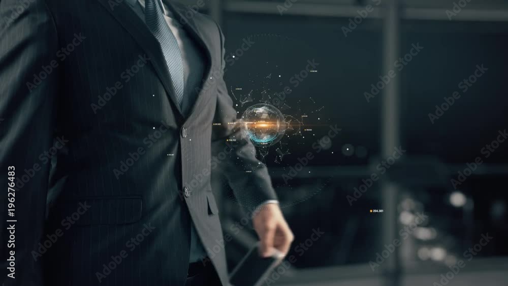 Businessman with Smart city Businessman with Smart city