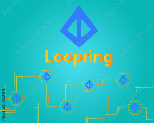 Loopring cryptocurrency digital circuit style background photo