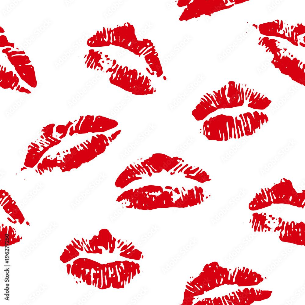 lips print red seamless vector background lips print red seamless vector background