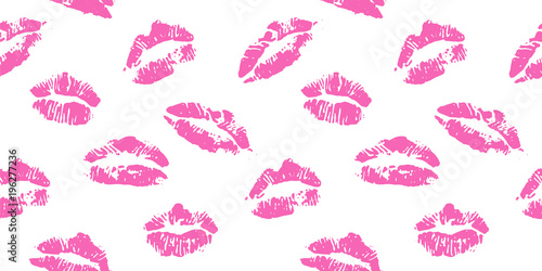 lips print pink seamless vector background