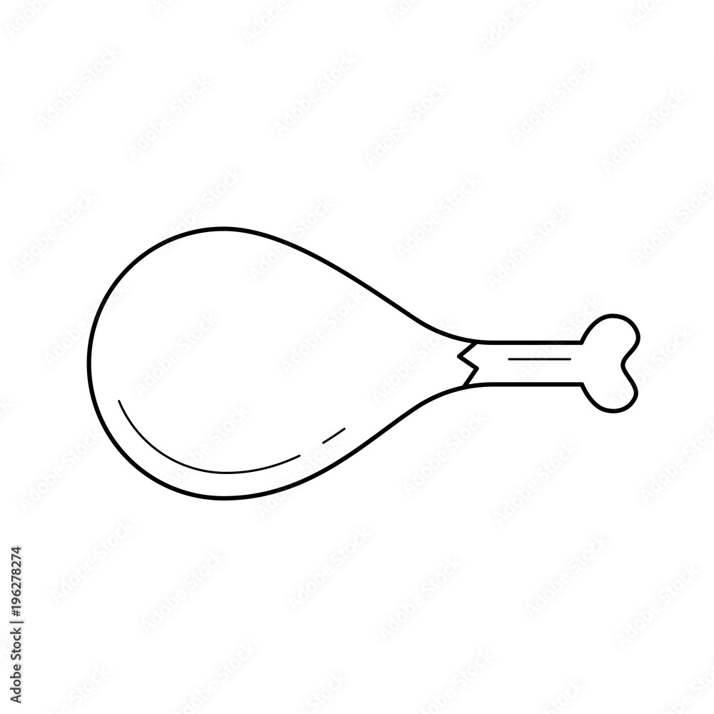 Drumstick vector line icon isolated on white background Drumstick vector line icon isolated on white background