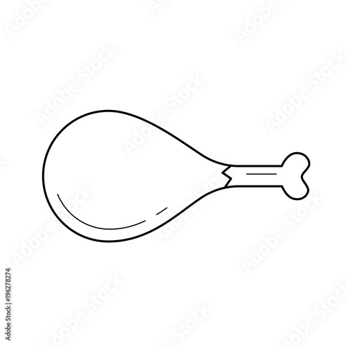 Drumstick vector line icon isolated on white background