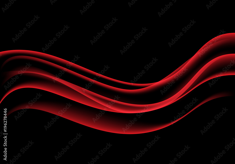 Abstract red wave smooth smoke on black design modern background vector illustration. Abstract red wave smooth smoke on black design modern background vector illustration.