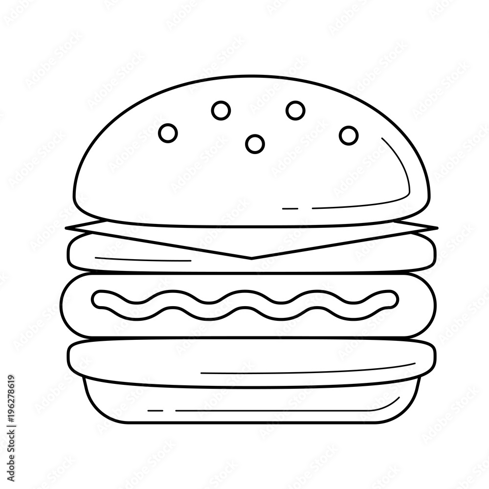 Double hamburger vector line icon isolated on white background. Burger line icon for infographic, website or app. Grilled fast food concept. Double hamburger vector line icon isolated on white background. Burger line icon for infographic, website or app. Grilled fast food concept.