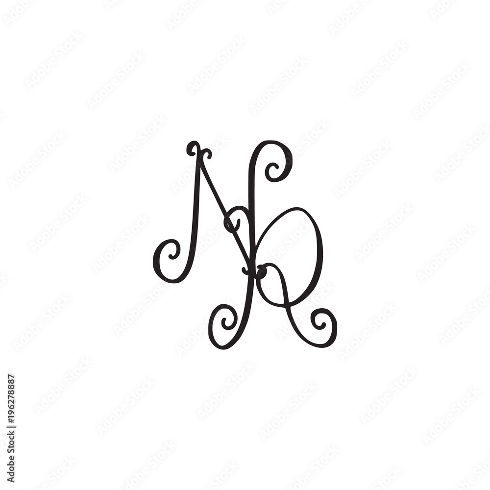 Handwritten monogram icon Handwritten monogram icon