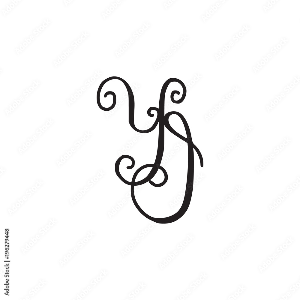 Handwritten monogram YI icon Handwritten monogram YI icon
