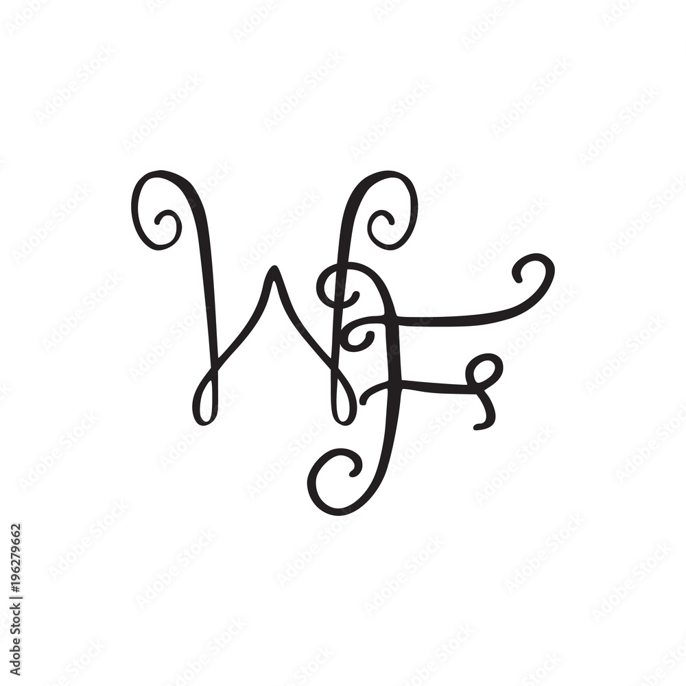 Handwritten monogram WF icon Handwritten monogram WF icon