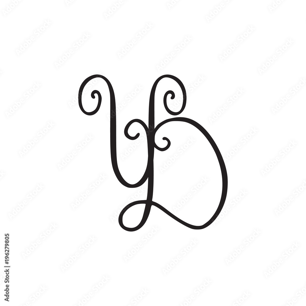 Handwritten monogram VD icon Handwritten monogram VD icon