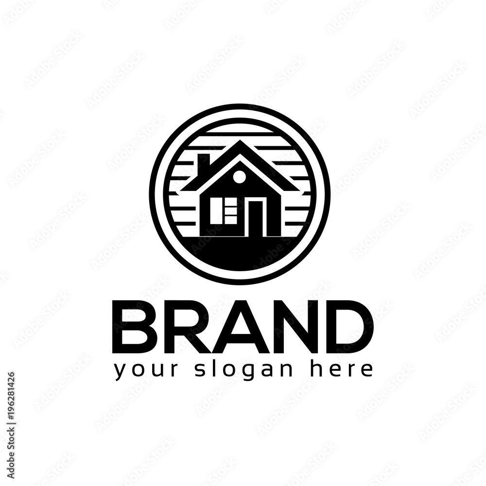 House logo vector. Flat logo design. Black House. House logo vector. Flat logo design. Black House.