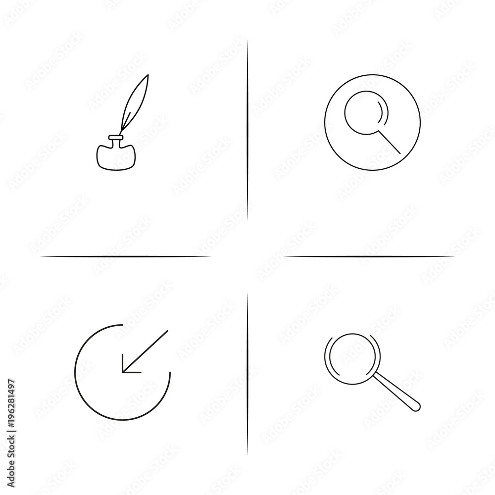Interface simple linear icon set.Simple outline icons Interface simple linear icon set.Simple outline icons