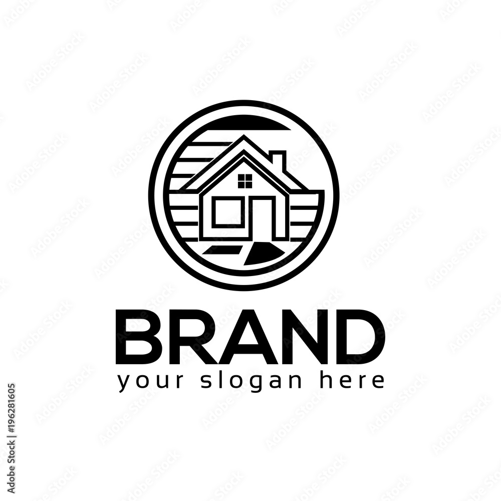 House logo vector. Flat logo design. Black House. House logo vector. Flat logo design. Black House.