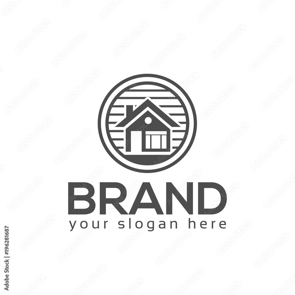 House logo vector. Flat logo design. gray
 House.