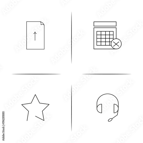 Signs And Symbols simple linear icon set.Simple outline icons