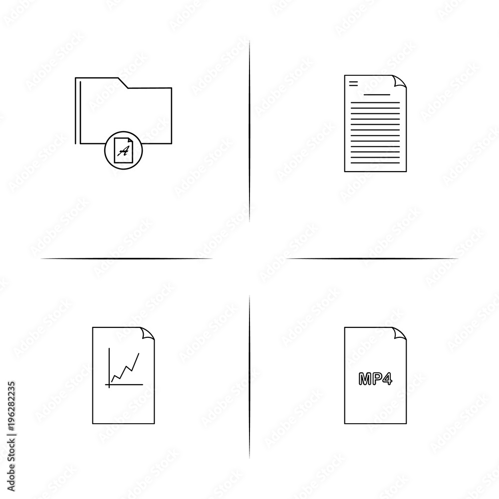 Files And Folders, Sign simple linear icon set.Simple outline icons Files And Folders, Sign simple linear icon set.Simple outline icons