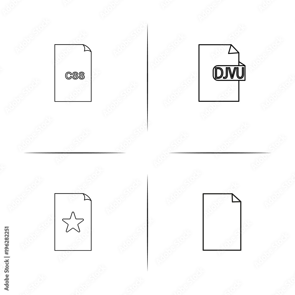 Files And Folders, Sign simple linear icon set.Simple outline icons Files And Folders, Sign simple linear icon set.Simple outline icons