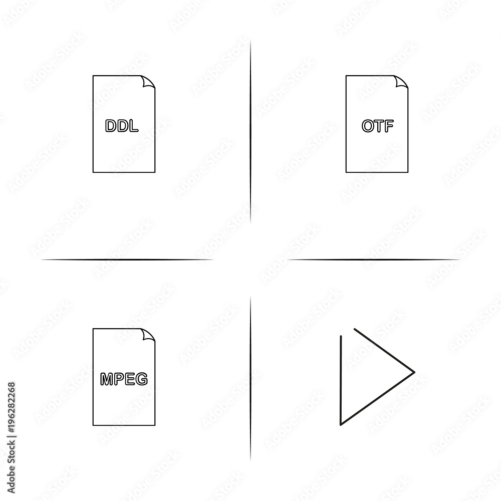 Files And Folders, Sign simple linear icon set.Simple outline icons Files And Folders, Sign simple linear icon set.Simple outline icons