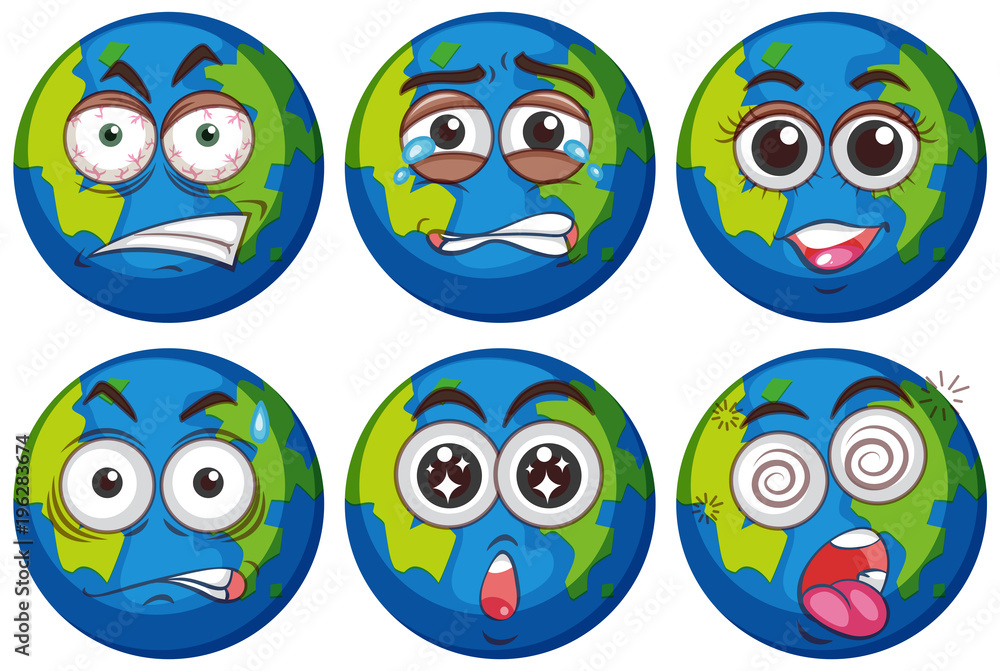 Earth with six different faces Earth with six different faces