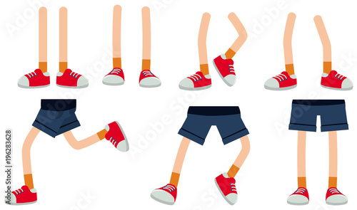 Human legs on white background