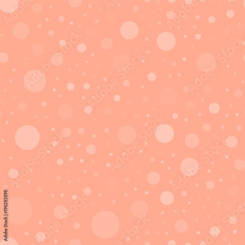 Geometric seamless pattern of circles. Different circles on a pink background. Vector illustration