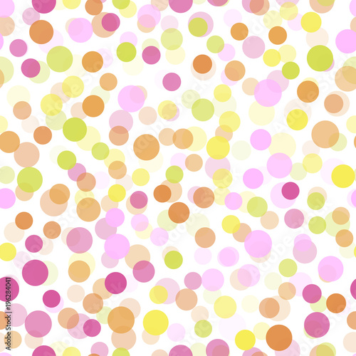 Abstract background with colorful dots on white. Vector.