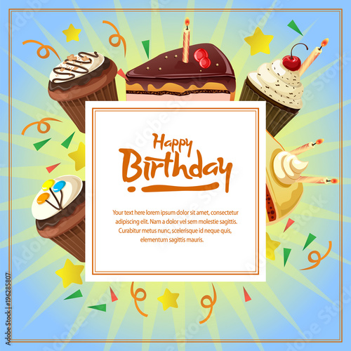 birthday card template with sweet treat
