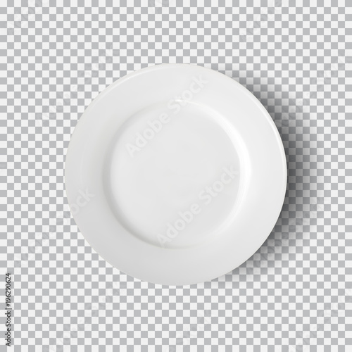 White plate isolated on transparent background