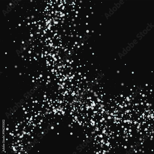 Amazing falling snow. Abstract circles with amazing falling snow on black background. Awesome Vector illustration.