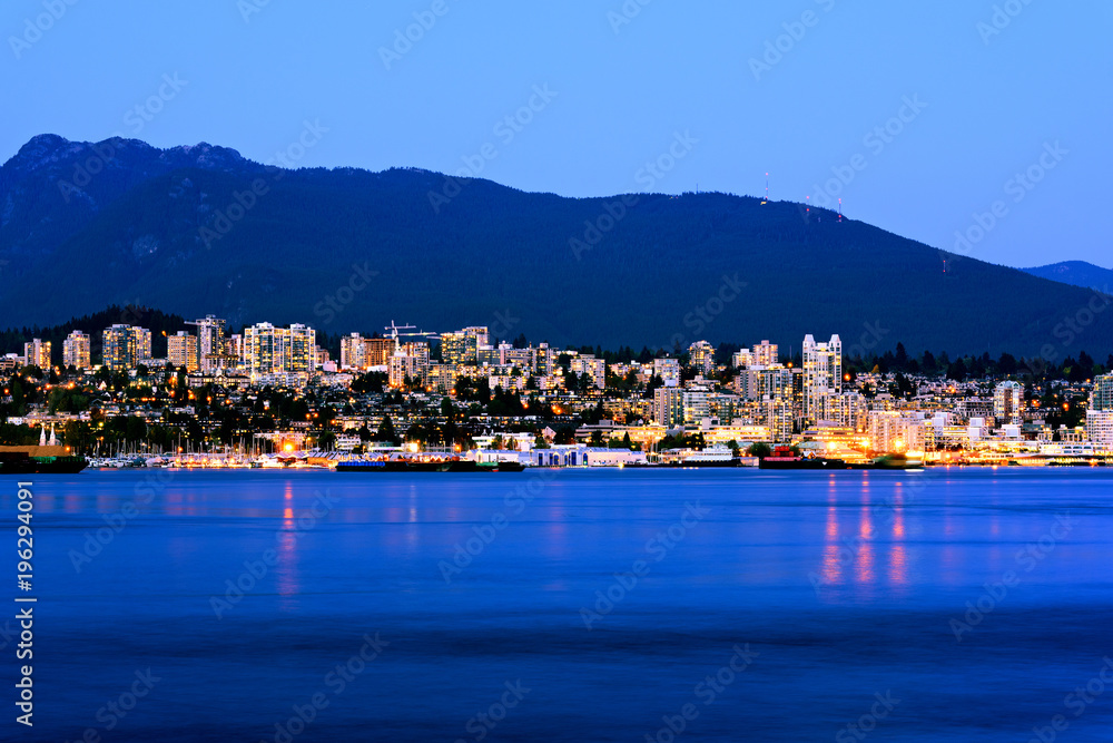 Vancouver city by night, British Columbia, Canada