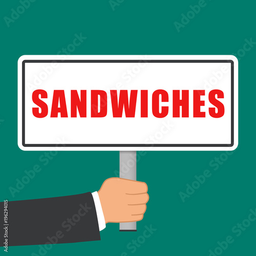 sandwiches word sign flat concept