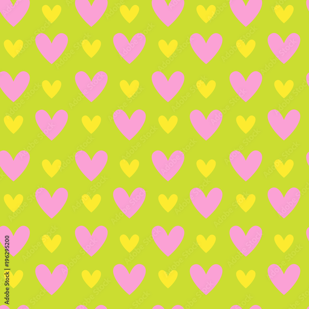 Romantic Pattern With Heart Shapes Seamless Ornament Background Vector Illustration