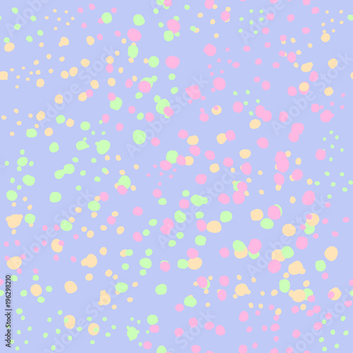Spring Tender Colorful Seamless Pattern. Circles, Spots and Dots Endless Textures. Perfect for Pastel Background and Surface Design.
