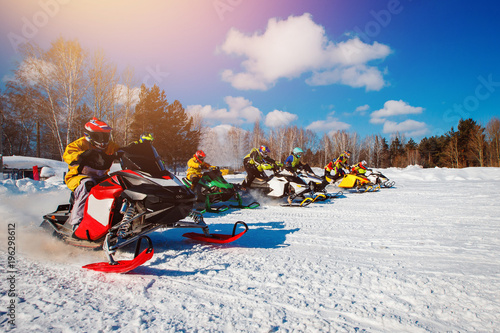 Schilderij op canvas Snowmobile