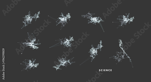 3d connection structure. Constellation. Futuristic technology style. Vector illustration for science, chemistry or education.