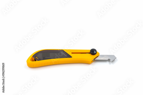 Yellow plastic and laminate cutter knife.