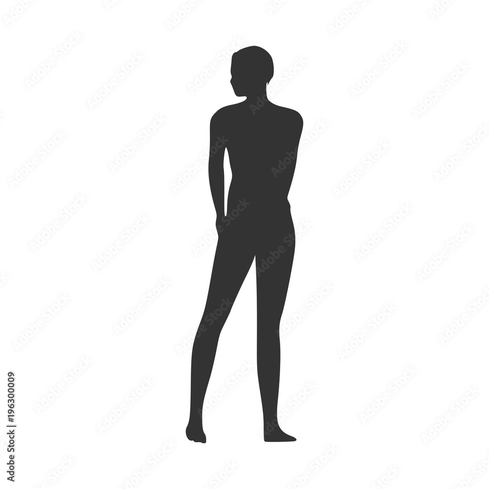 Sexy young woman silhouette . Fashion mannequin. Female figure posing.