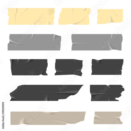 Scotch tapes inaccurately stuck of light and dark colors