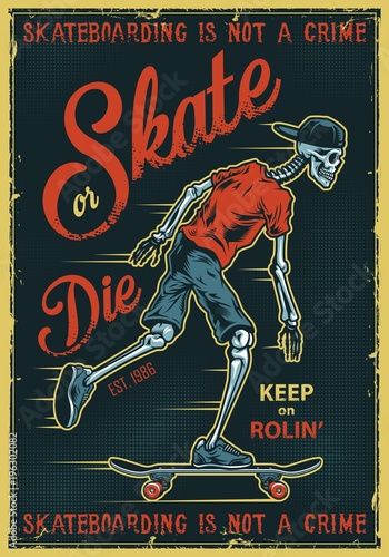 Vintage skateboarding poster